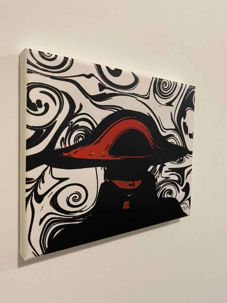 Black Hat Sun Canvas Print 8x10"