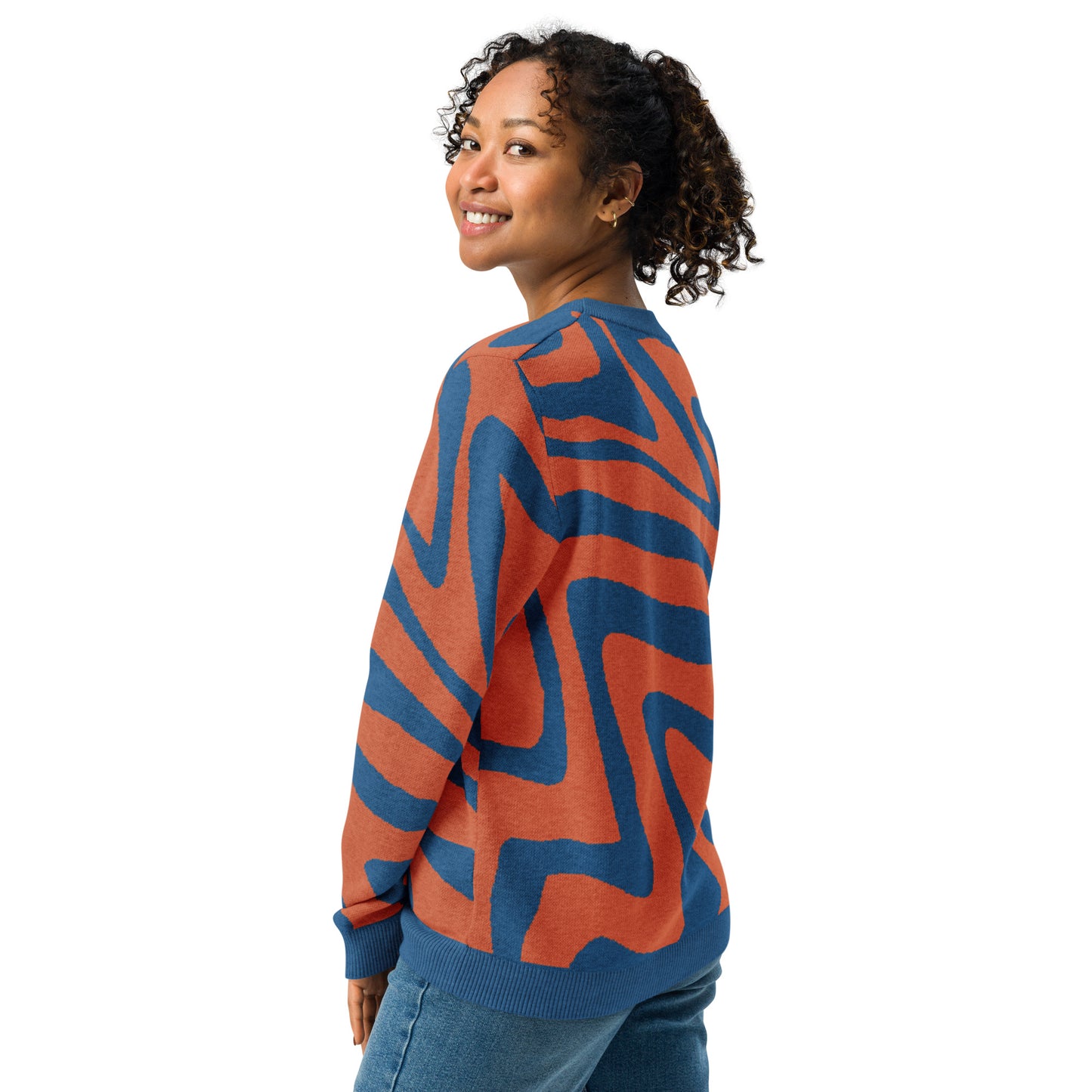 Oh Shiz! Knitted Sweater (Blue Trim)