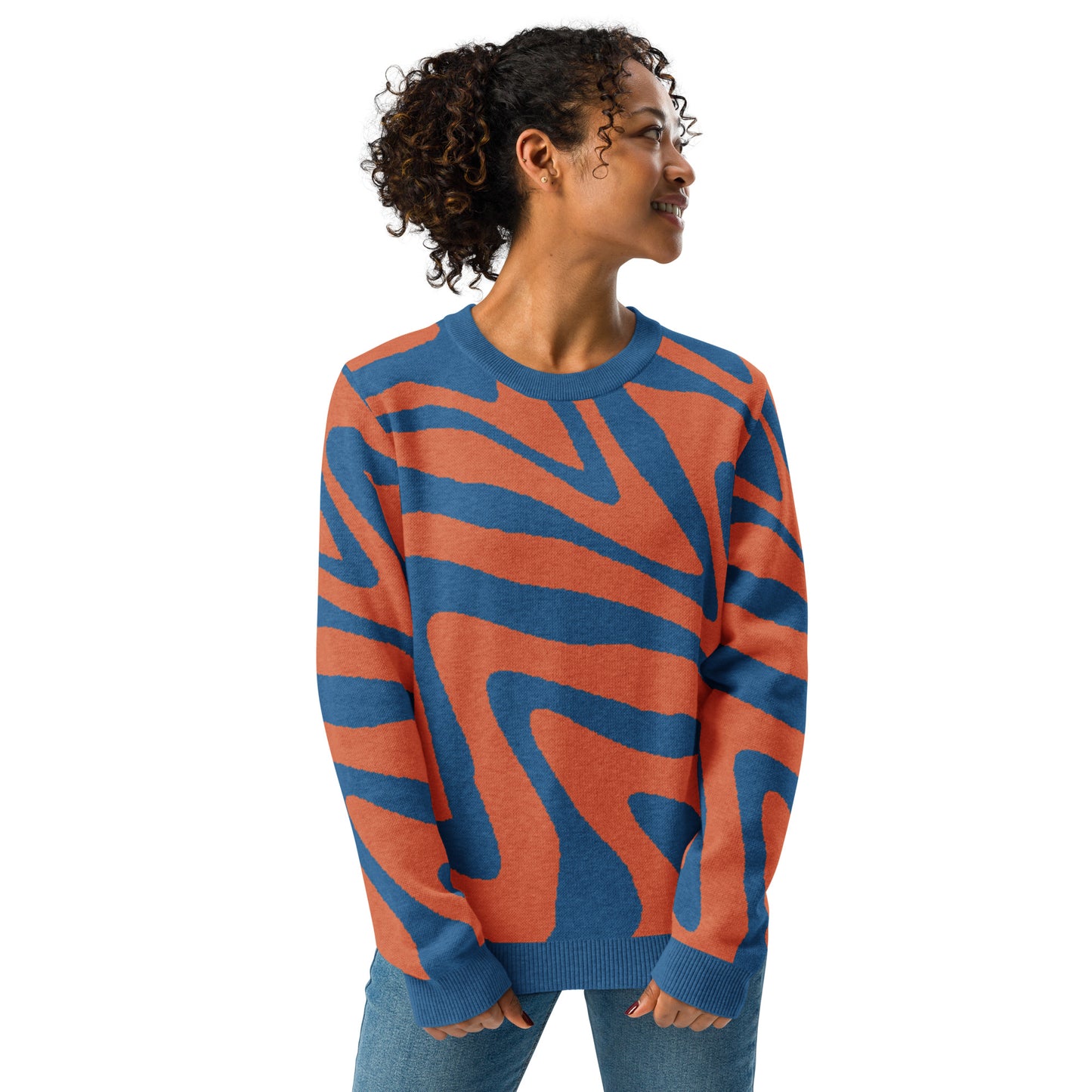 Oh Shiz! Knitted Sweater (Blue Trim)