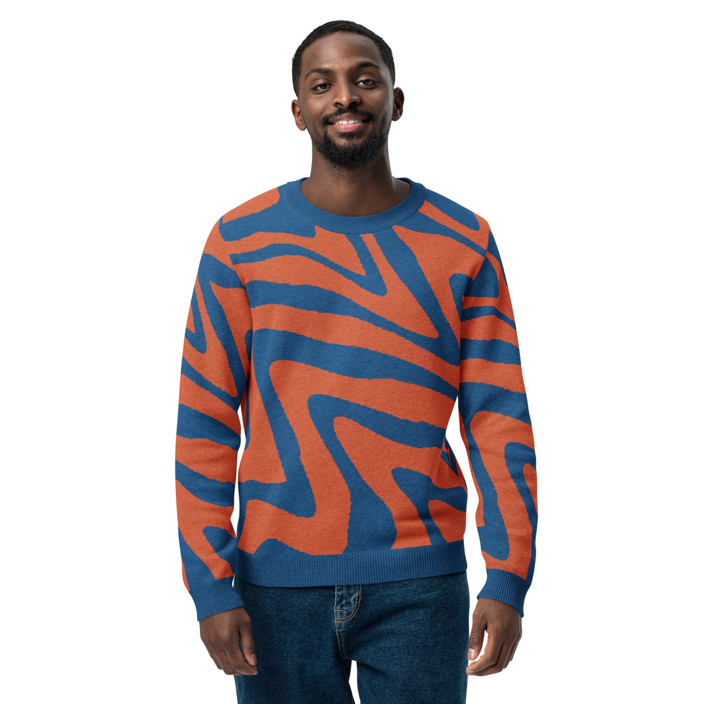 Oh Shiz! Knitted Sweater (Blue Trim)