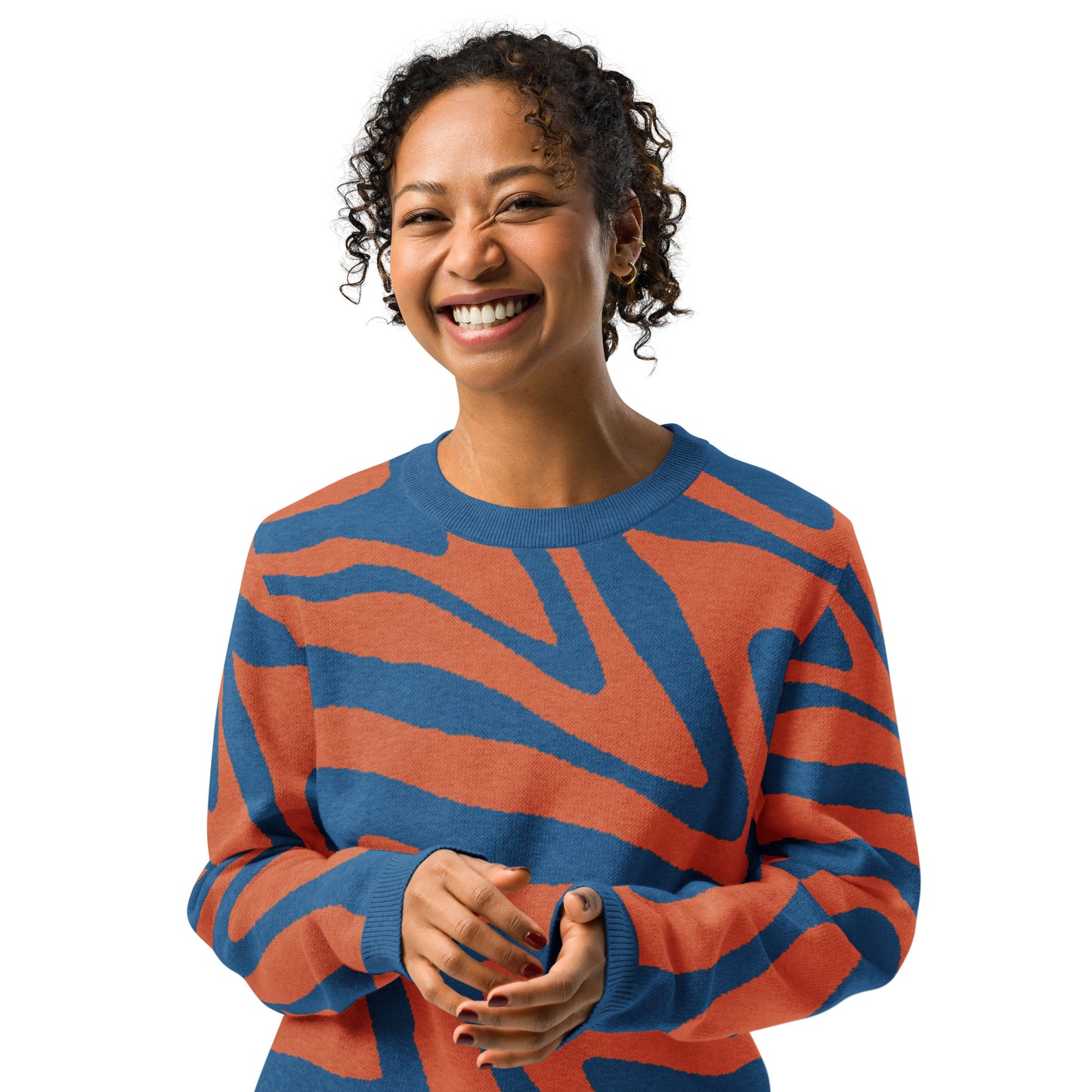 Oh Shiz! Knitted Sweater (Blue Trim)