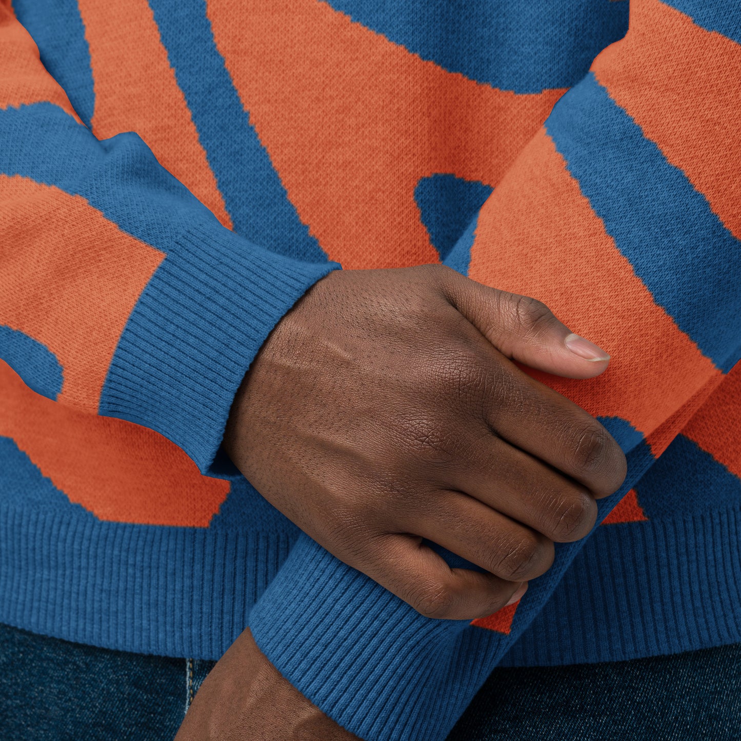 Oh Shiz! Knitted Sweater (Blue Trim)