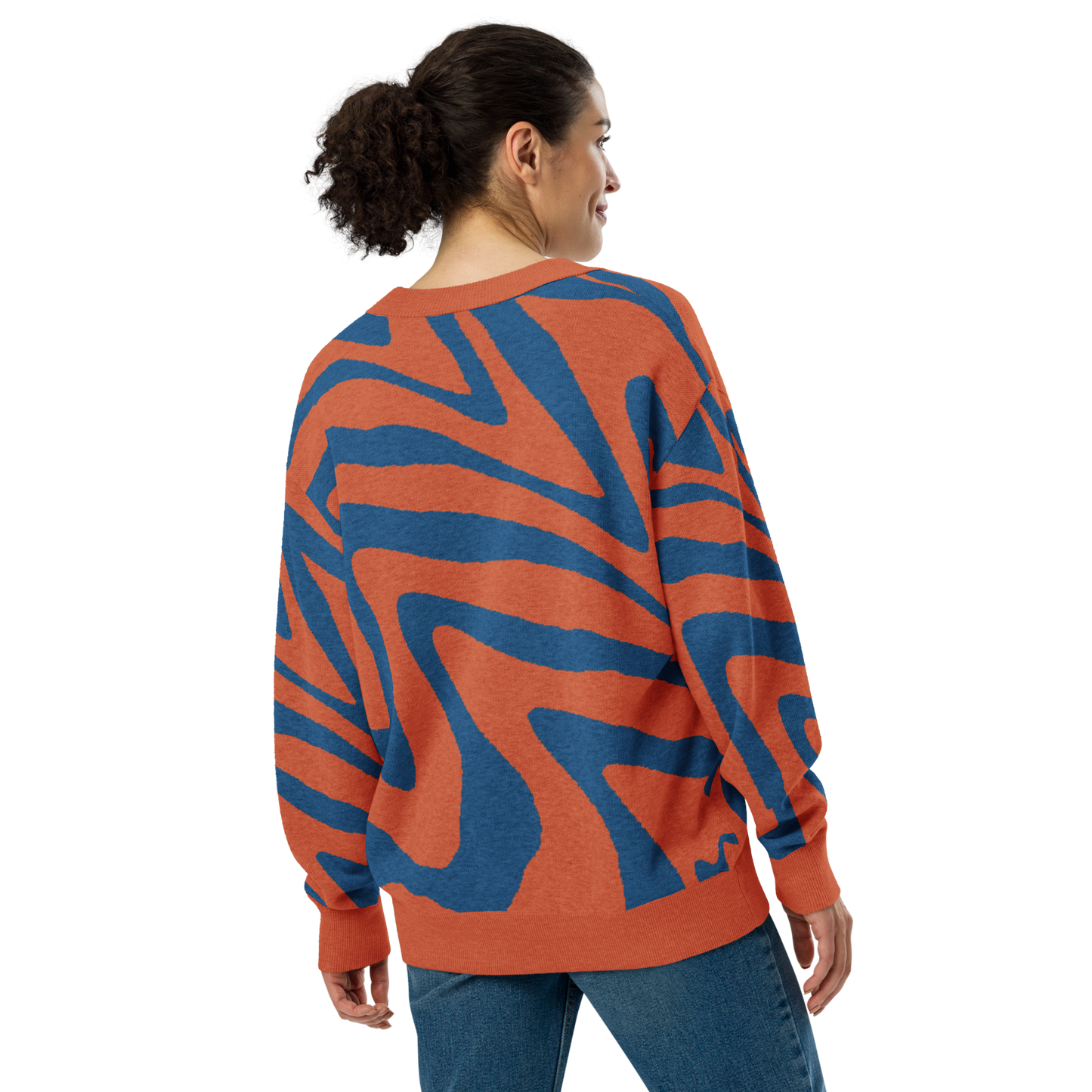 Oh Shiz! Knitted Cardigan (Orange Trim)