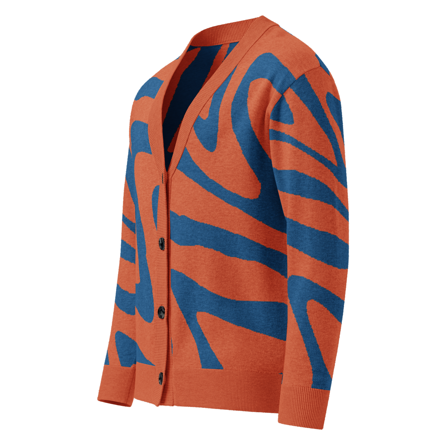 Oh Shiz! Knitted Cardigan (Orange Trim)