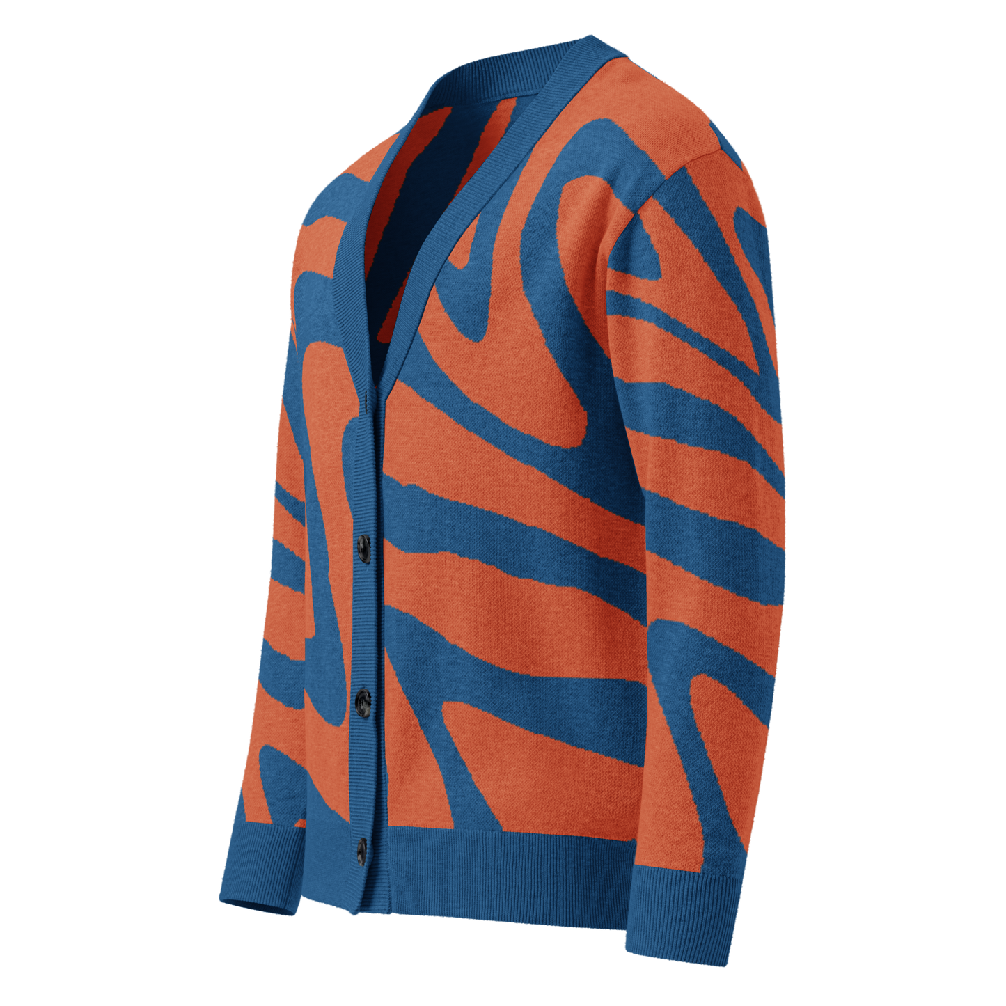 Oh Shiz! Knitted Cardigan (Blue Trim)