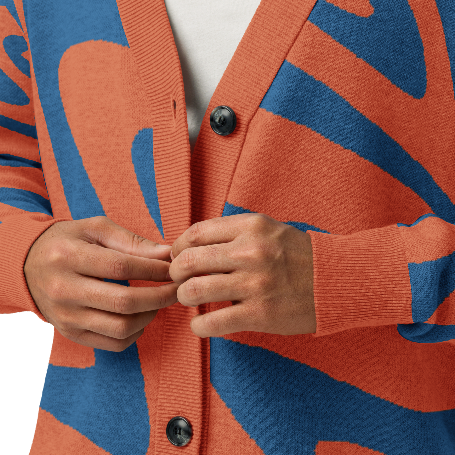Oh Shiz! Knitted Cardigan (Orange Trim)