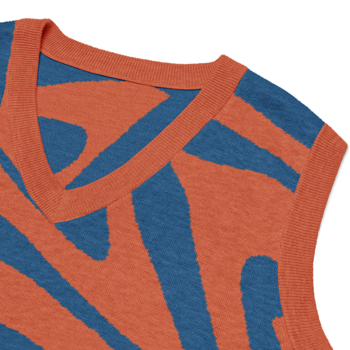 Oh Shiz! Knitted Sweater Vest (Orange Trim)