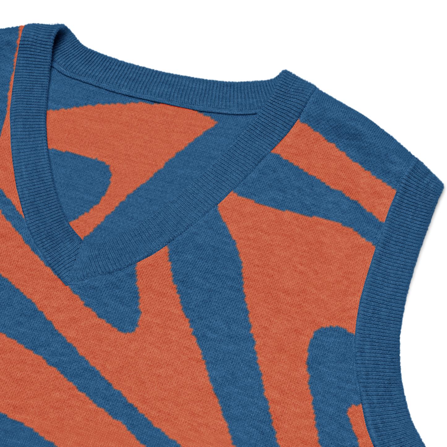 Oh Shiz! Knitted Sweater Vest (Blue Trim)