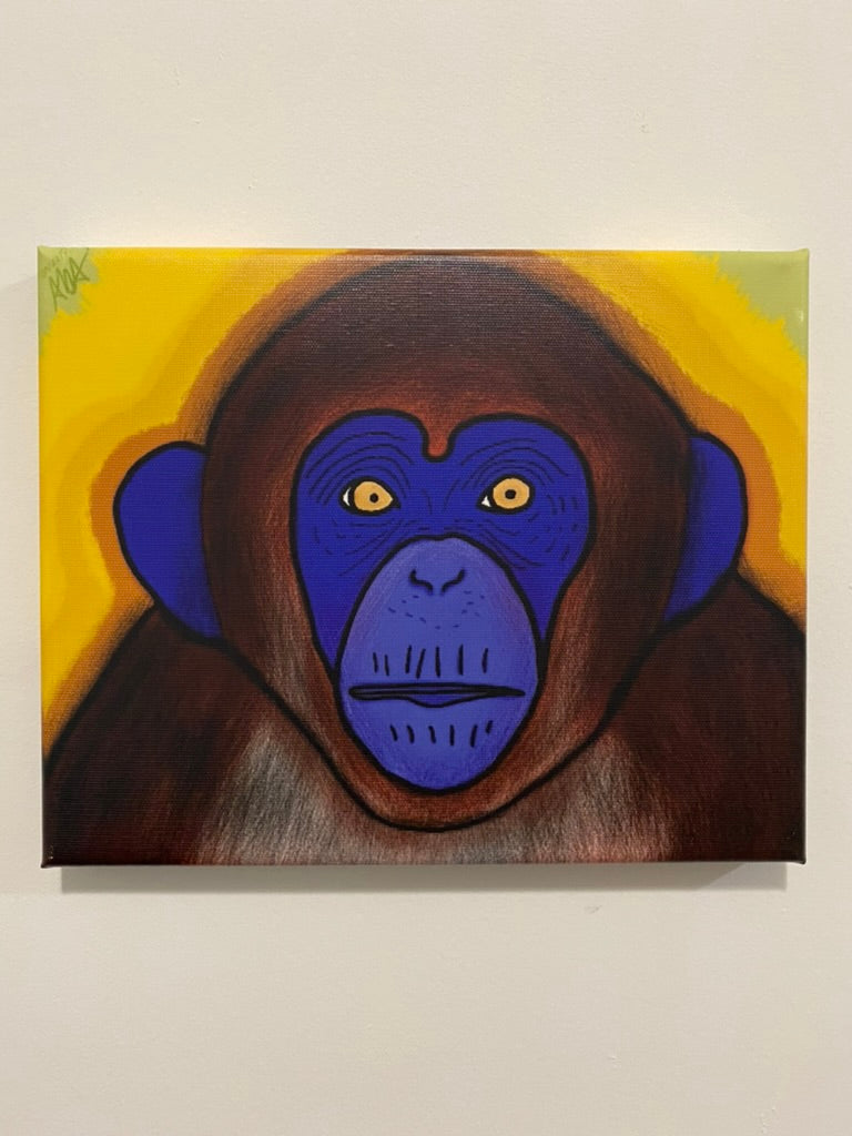 Blue Monkey Canvas Print 8x10"