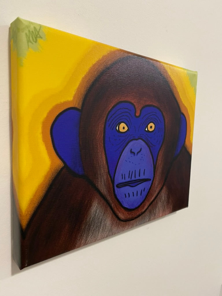 Blue Monkey Canvas Print 8x10"