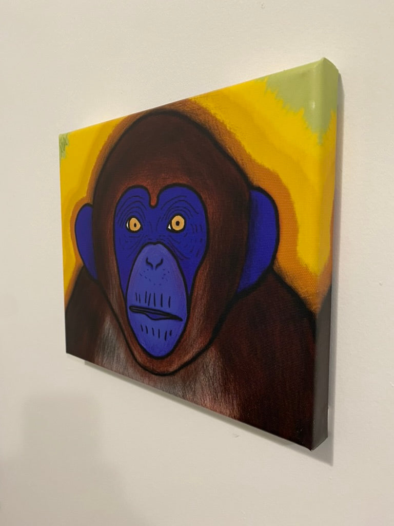 Blue Monkey Canvas Print 8x10"