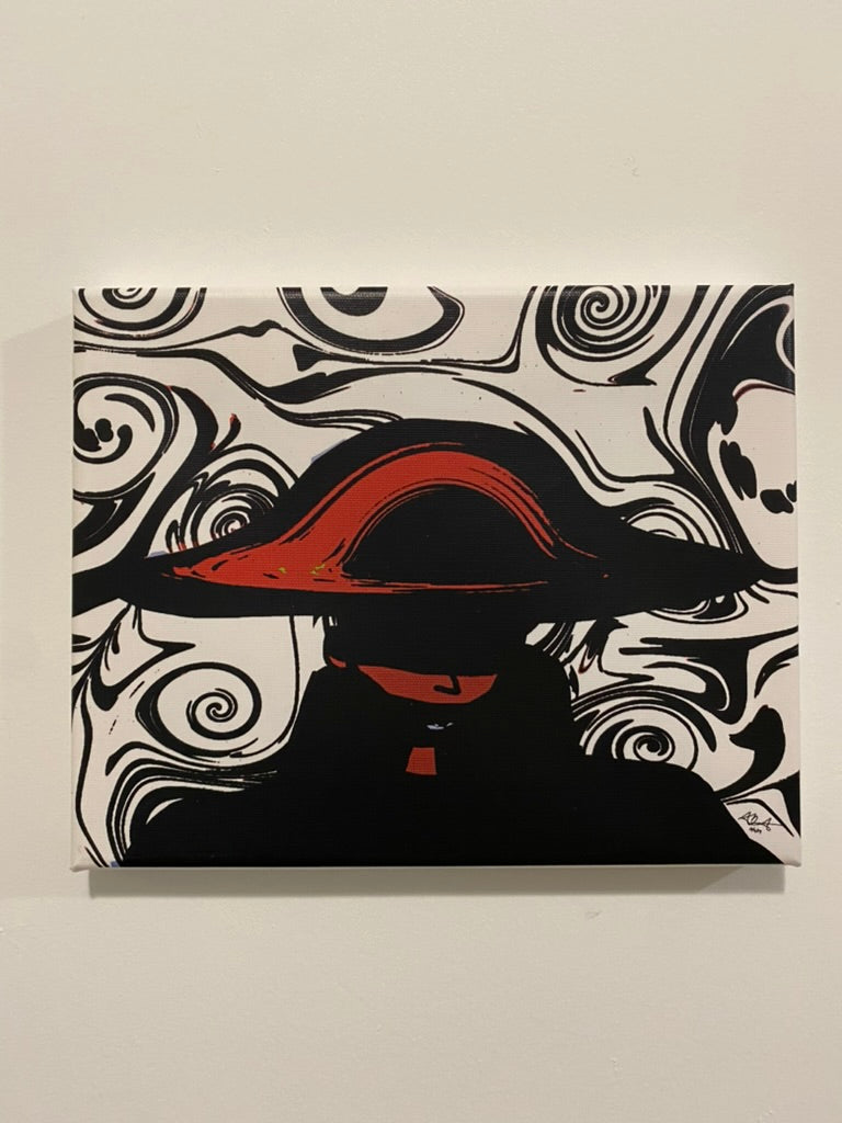 Black Hat Sun Canvas Print 8x10"