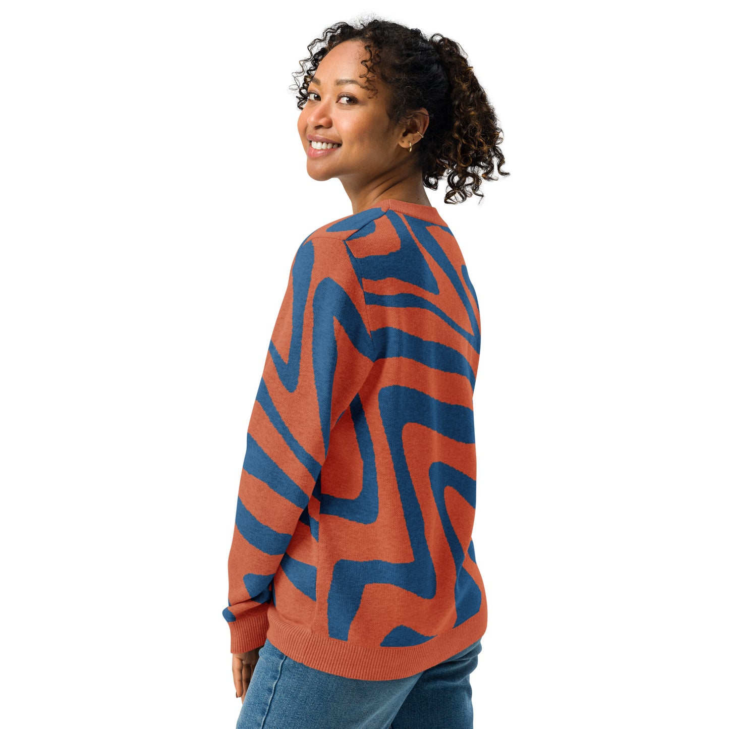 Oh Shiz! Knitted Sweater (Orange Trim)