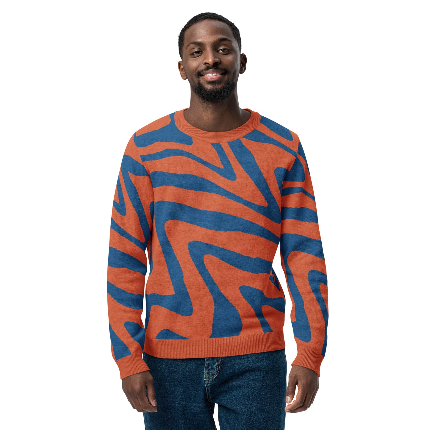Oh Shiz! Knitted Sweater (Orange Trim)