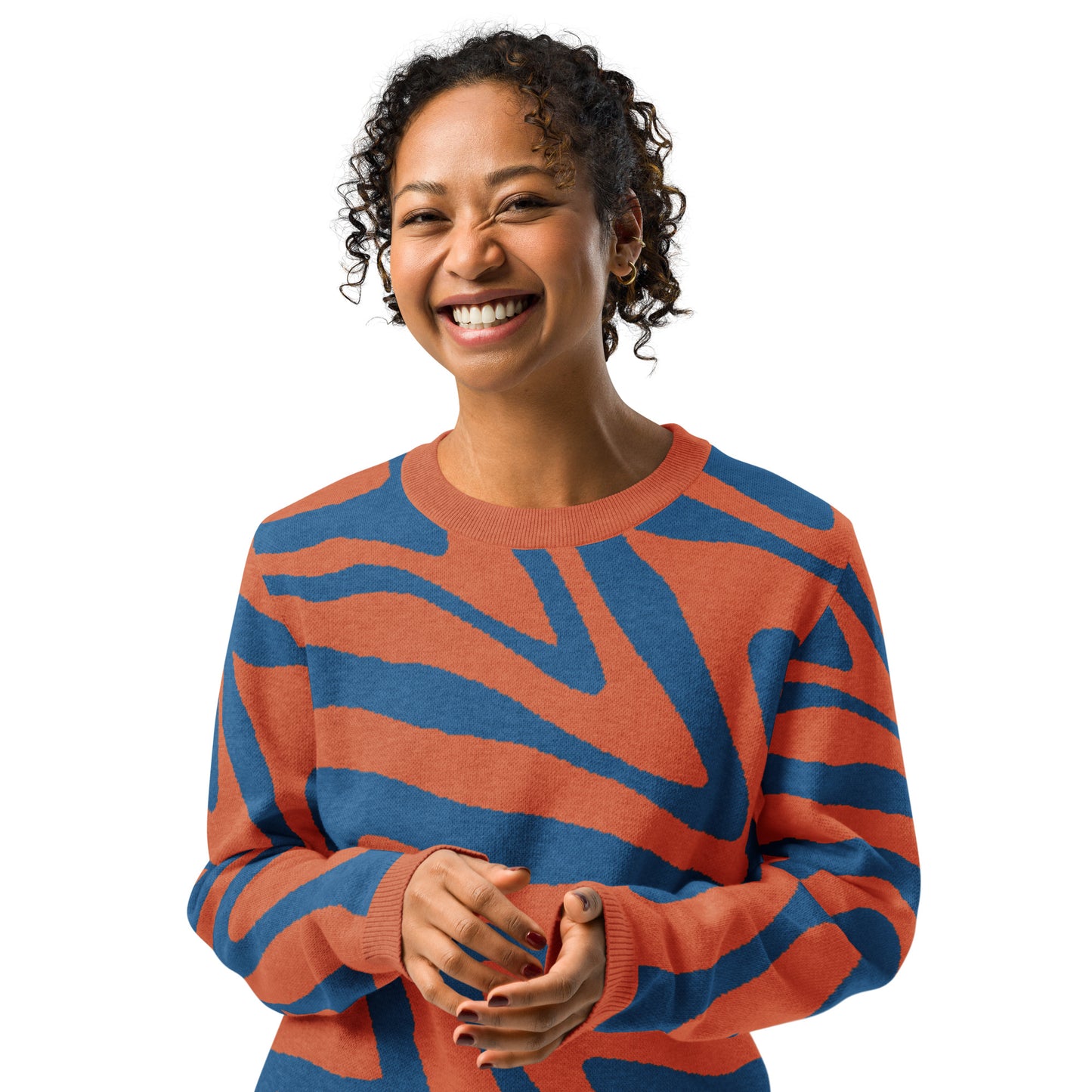 Oh Shiz! Knitted Sweater (Orange Trim)