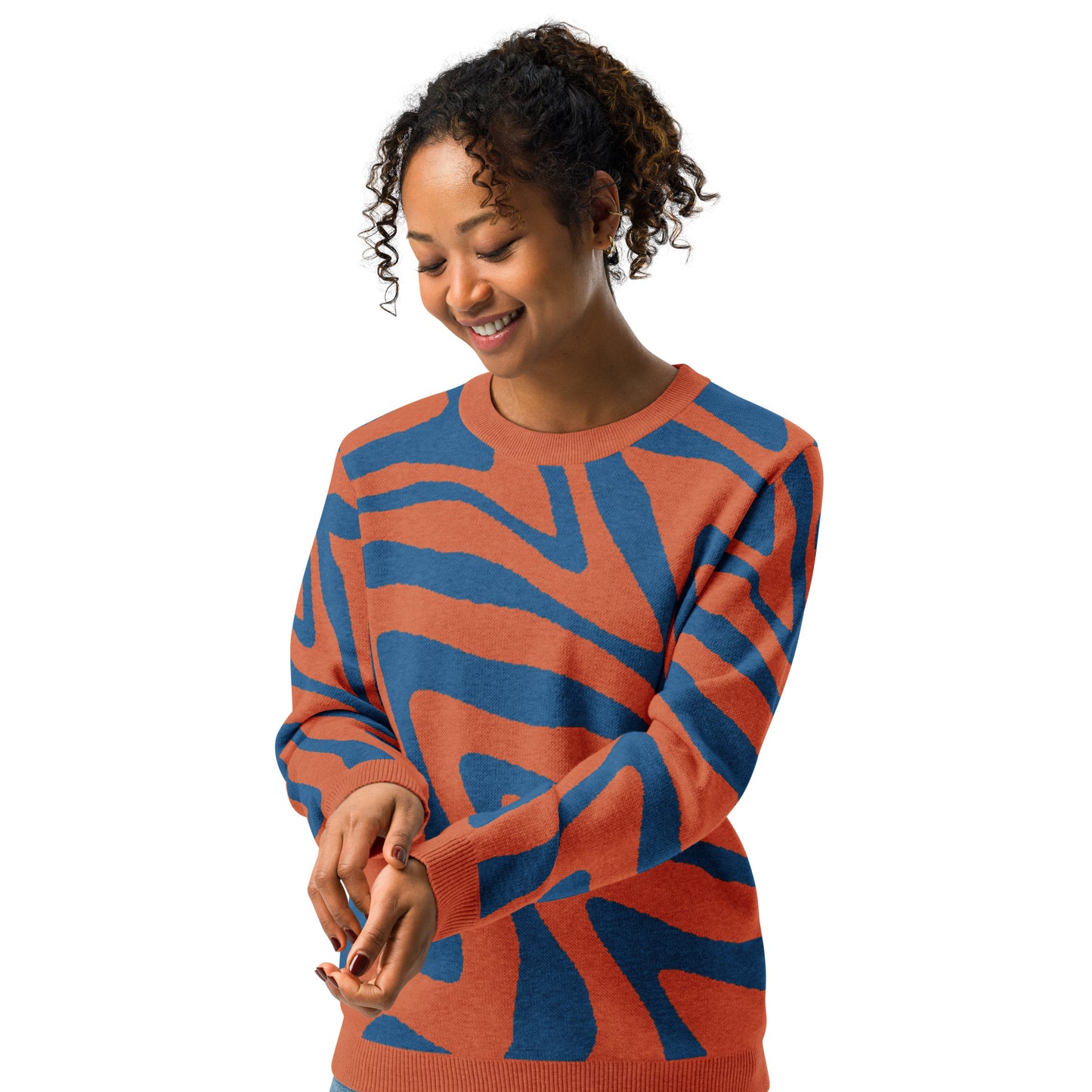Oh Shiz! Knitted Sweater (Orange Trim)