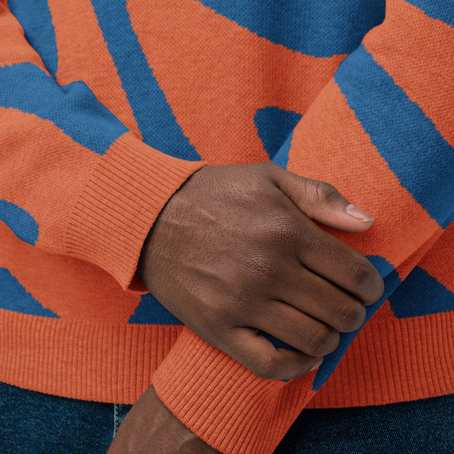 Oh Shiz! Knitted Sweater (Orange Trim)
